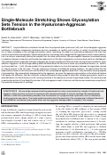 Cover page: Single-Molecule Stretching Shows Glycosylation Sets Tension in the Hyaluronan-Aggrecan Bottlebrush
