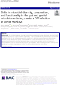 Cover page: Shifts in microbial diversity, composition, and functionality in the gut and genital microbiome during a natural SIV infection in vervet monkeys