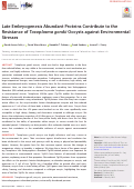 Cover page: Late Embryogenesis Abundant Proteins Contribute to the Resistance of Toxoplasma gondii Oocysts against Environmental Stresses