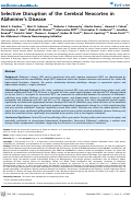 Cover page: Selective Disruption of the Cerebral Neocortex in Alzheimer's Disease