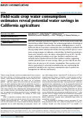 Cover page: Field-scale crop water consumption estimates reveal potential water savings in California agriculture