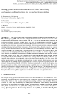 Cover page: Strong ground motion characteristics of 2016 Central Italy earthquakes and implications for ground motion modeling