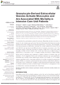 Cover page: Granulocyte-Derived Extracellular Vesicles Activate Monocytes and Are Associated With Mortality in Intensive Care Unit Patients