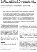 Cover page: Cytokines and Growth Factors during and after a Wrestling Season in Adolescent Boys