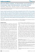 Cover page: Genome-Wide Analysis of Nucleotide-Level Variation in Commonly Used Saccharomyces cerevisiae Strains