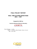 Cover page: Real Time System Operation 2006-2007