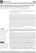 Cover page: Effects of Phycosphere Bacteria on Their Algal Host Are Host Species-Specific and Not Phylogenetically Conserved.