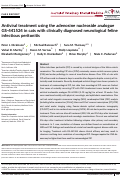 Cover page: Antiviral treatment using the adenosine nucleoside analogue GS-441524 in cats with clinically diagnosed neurological feline infectious peritonitis.