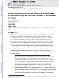 Cover page: Leveraging telehealth to evaluate infants with prodromal autism spectrum disorder characteristics using the telehealth evaluation of development for infants