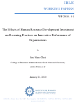 Cover page: The Effects of Human Resource Development Investment and Learning Practices on Innovative Performance of Organizations