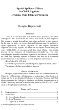 Cover page: Spatial Spillover Effects in Civil Litigation: Evidence from Chinese Provinces