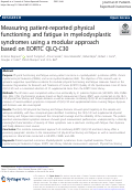 Cover page: Measuring patient-reported physical functioning and fatigue in myelodysplastic syndromes using a modular approach based on EORTC QLQ-C30