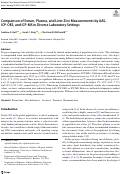 Cover page: Comparison of Serum, Plasma, and Liver Zinc Measurements by AAS, ICP-OES, and ICP-MS in Diverse Laboratory Settings.