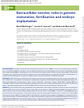 Cover page: Extracellular vesicles: roles in gamete maturation, fertilization and embryo implantation