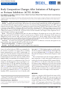 Cover page: Body Composition Changes After Initiation of Raltegravir or Protease Inhibitors: ACTG A5260s