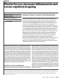 Cover page: Platelet factors attenuate inflammation and rescue cognition in ageing