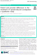 Cover page: Patient and provider differences in the treatment of opioid-induced constipation: a qualitative study.