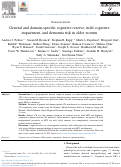 Cover page: General and domain‐specific cognitive reserve, mild cognitive impairment, and dementia risk in older women