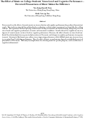 Cover page: The Effect of Music on College Students' Stress Level and Cognitive Performance -- Perceived Pleasantness of Music Makes the Difference