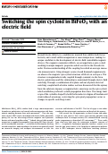 Cover page: Switching the spin cycloid in BiFeO3 with an electric field