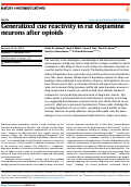 Cover page: Generalized cue reactivity in rat dopamine neurons after opioids.