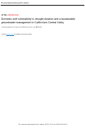 Cover page: Domestic well vulnerability to drought duration and unsustainable groundwater management in Californias Central Valley