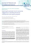 Cover page: Exploring the potential role of community engagement in evaluating clinical and translational science grant proposals.