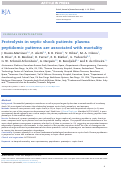 Cover page: Proteolysis in septic shock patients: plasma peptidomic patterns are associated with mortality