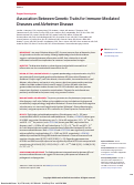 Cover page: Association Between Genetic Traits for Immune-Mediated Diseases and Alzheimer Disease