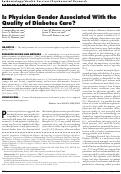 Cover page: Is Physician Gender Associated With the Quality of Diabetes Care?