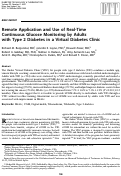 Cover page: Remote Application and Use of Real-Time Continuous Glucose Monitoring by Adults with Type 2 Diabetes in a Virtual Diabetes Clinic