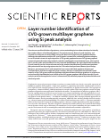 Cover page: Layer number identification of CVD-grown multilayer graphene using Si peak analysis.