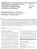 Cover page: COVID Symptoms, Symptom Clusters, and Predictors for Becoming a Long-Hauler Looking for Clarity in the Haze of the Pandemic.