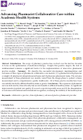 Cover page: Advancing Pharmacist Collaborative Care within Academic Health Systems
