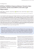 Cover page: H3K9me3 Inhibition Improves Memory, Promotes Spine Formation, and Increases BDNF Levels in the Aged Hippocampus