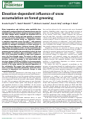 Cover page: Elevation-dependent influence of snow accumulation on forest greening