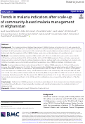 Cover page: Trends in malaria indicators after scale-up of community-based malaria management in Afghanistan