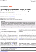 Cover page: Deconstructing Professionalism as Code for White (Power): Authenticity as Resistance in Nursing.