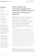 Cover page: STOP COVID-19 CA: Community engagement to address the disparate impacts of the COVID-19 pandemic in California