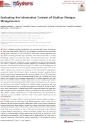 Cover page: Evaluating the Information Content of Shallow Shotgun Metagenomics