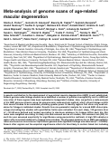 Cover page: Meta-analysis of genome scans of age-related macular degeneration