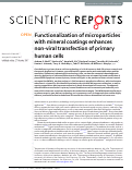 Cover page: Functionalization of microparticles with mineral coatings enhances non-viral transfection of primary human cells