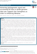 Cover page: Extracting phylogenetic signal and accounting for bias in whole-genome data sets supports the Ctenophora as sister to remaining Metazoa