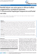 Cover page: Rainfall-driven sex-ratio genes in African buffalo suggested by correlations between Y-chromosomal haplotype frequencies and foetal sex ratio