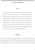 Cover page: Ethical Decision-Making in the Domain of Whistle-Blowing: How Issue Characteristics Affect Judgments and Intentions