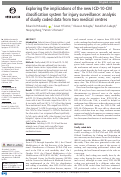 Cover page: Exploring the implications of the new ICD-10-CM classification system for injury surveillance: analysis of dually coded data from two medical centres.