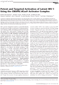 Cover page: Potent and Targeted Activation of Latent HIV-1 Using the CRISPR/dCas9 Activator Complex
