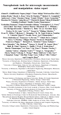 Cover page: Neurophotonic tools for microscopic measurements and manipulation: status report