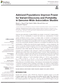 Cover page: Admixed Populations Improve Power for Variant Discovery and Portability in Genome-Wide Association Studies