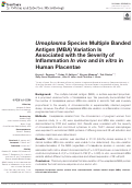 Cover page: Ureaplasma Species Multiple Banded Antigen (MBA) Variation Is Associated with the Severity of Inflammation In vivo and In vitro in Human Placentae